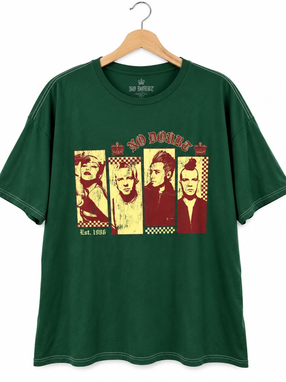 NWT No Doubt Graphic T-Shirt Green 2XL Gwen Stefani Band Tee-100% Cotton
